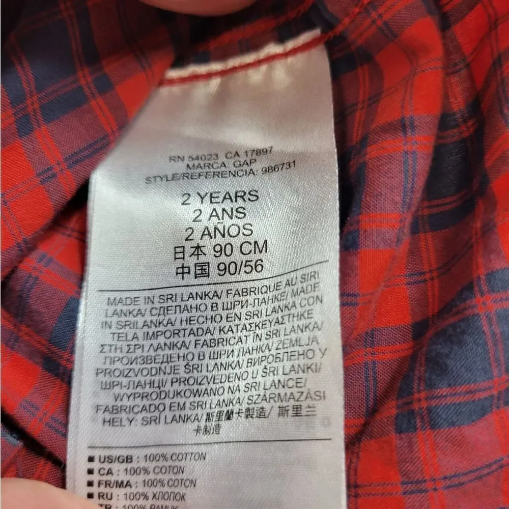 Baby Gap plaid buttondown shirt 2T